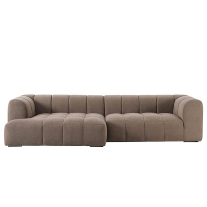 Manhattan Left Hand Chaise Sofa - Chenille Mushroom - DUSK