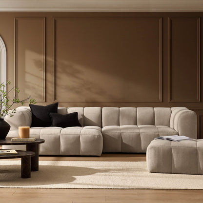 Manhattan Left Hand Chaise Sofa - Chenille Oatmeal - DUSK