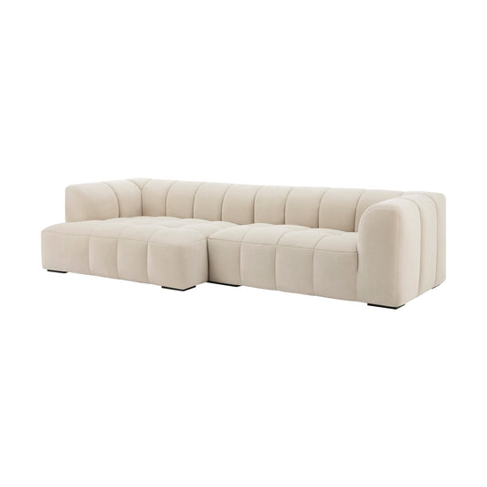 Manhattan Left Hand Large Chaise Sofa - Stone - DUSK