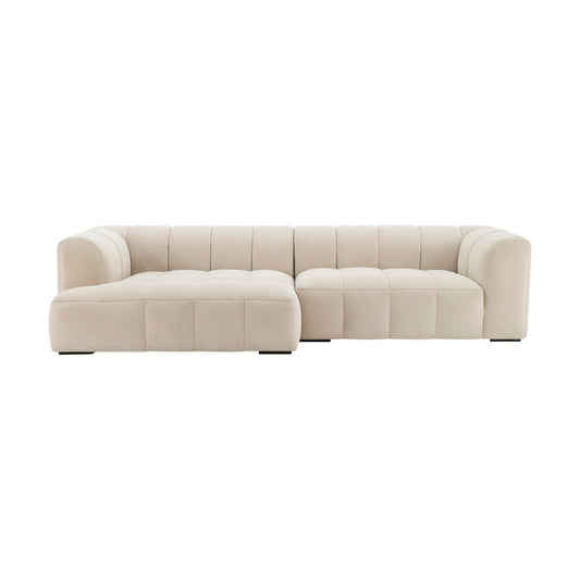 Manhattan Left Hand Large Chaise Sofa - Stone - DUSK