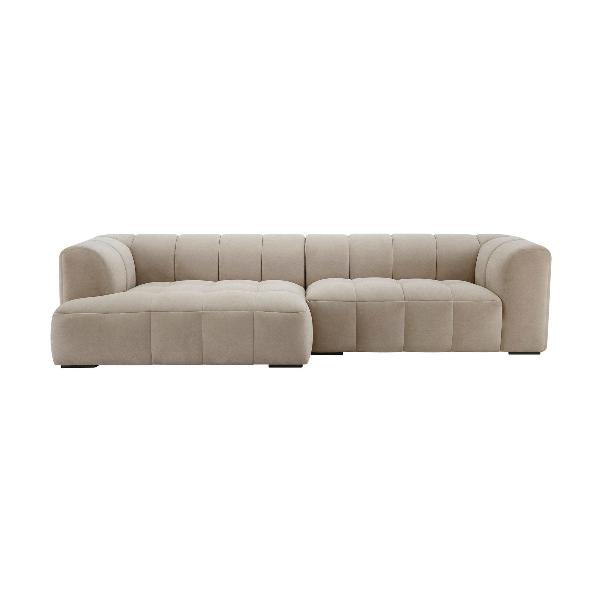 Manhattan Left Hand Large Chaise Sofa - Stone - DUSK