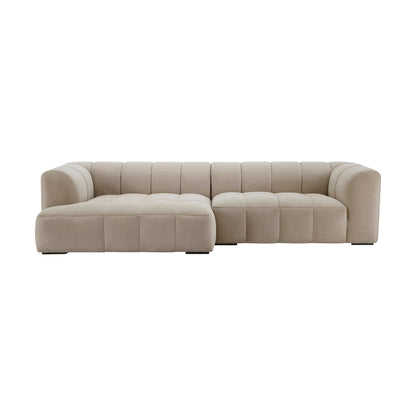 Manhattan Left Hand Large Chaise Sofa - Stone - DUSK