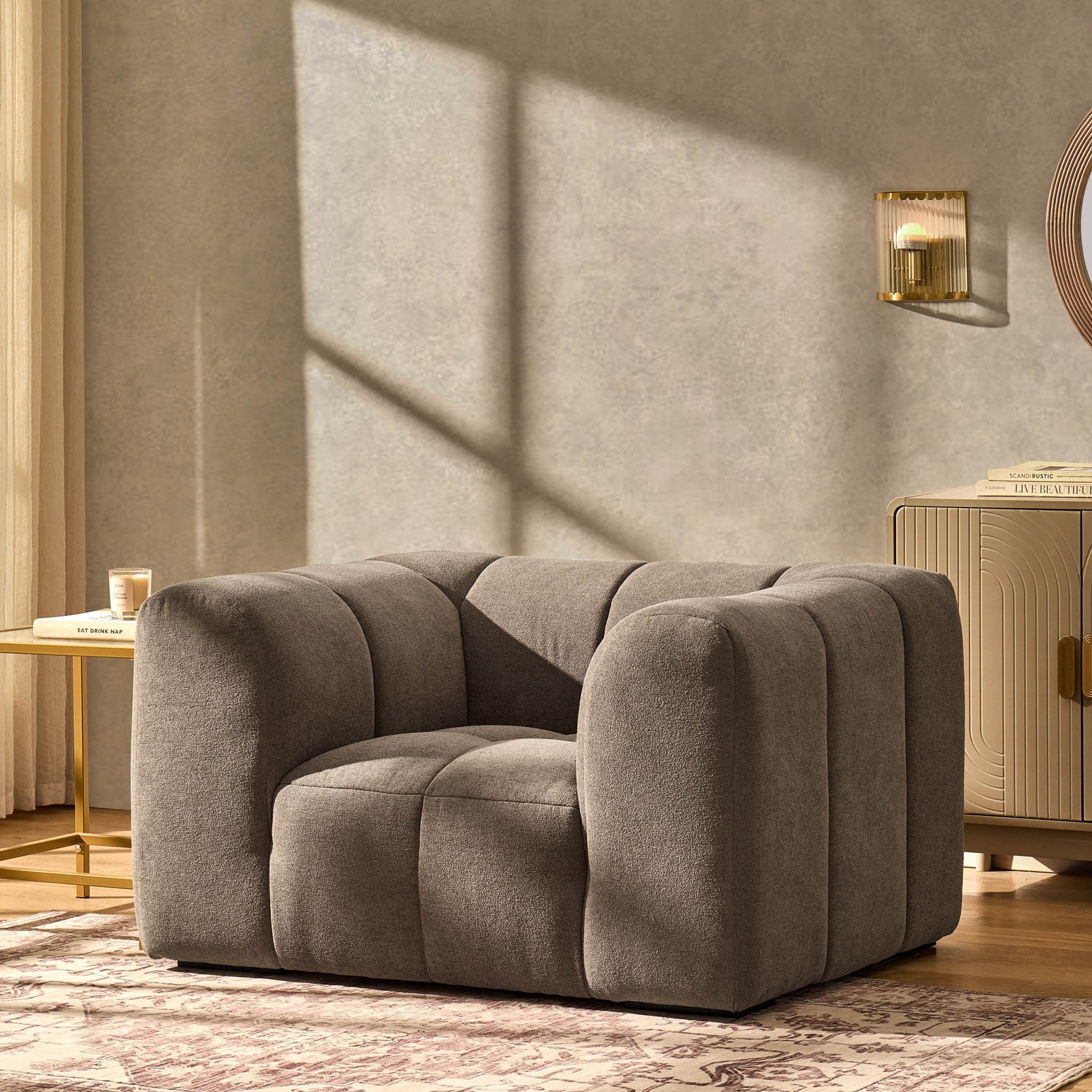Manhattan Loveseat - Chenille Mushroom - DUSK