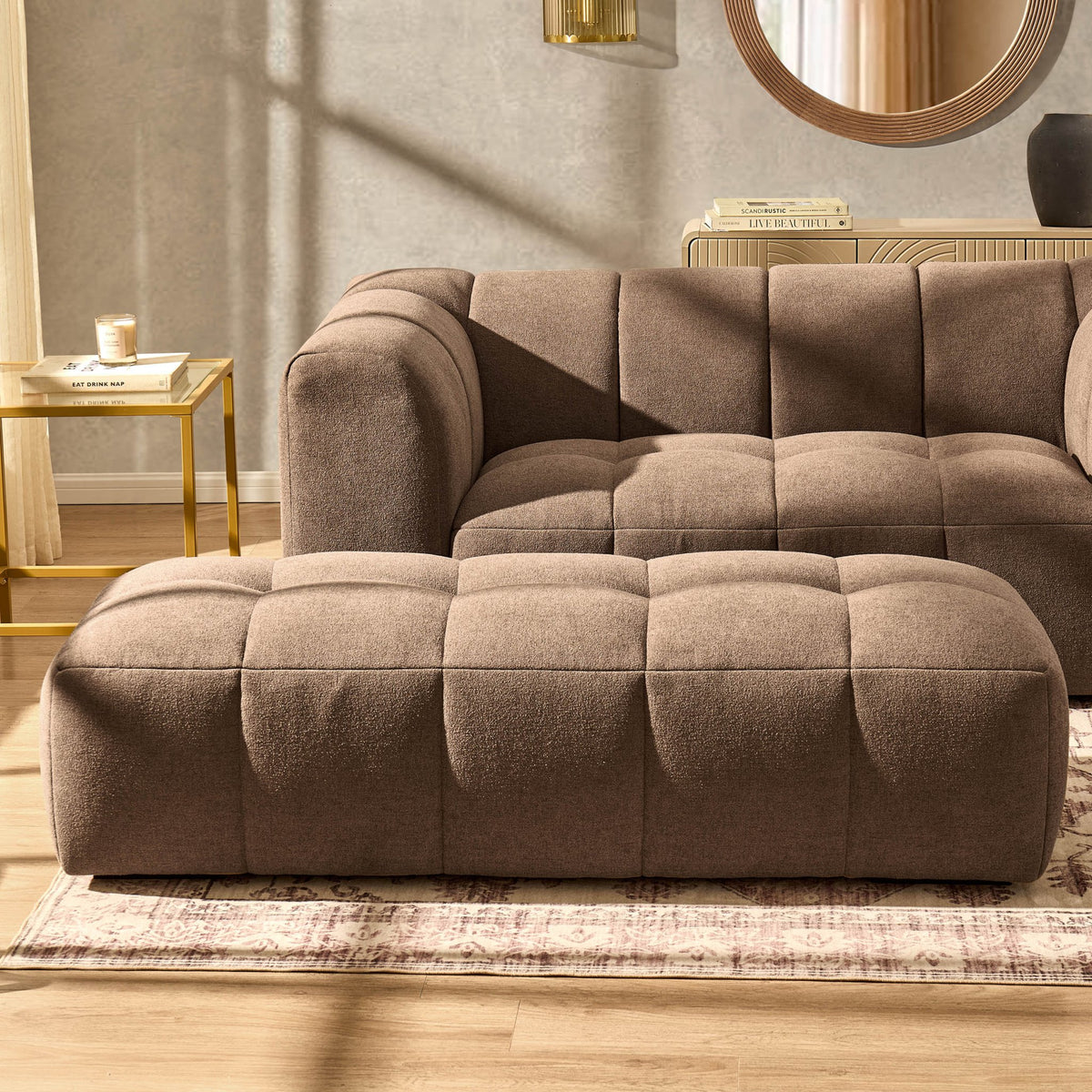 Manhattan Pouffe - Chenille Mushroom - DUSK