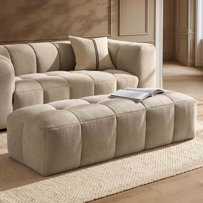 Manhattan Pouffe - Chenille Oatmeal - DUSK