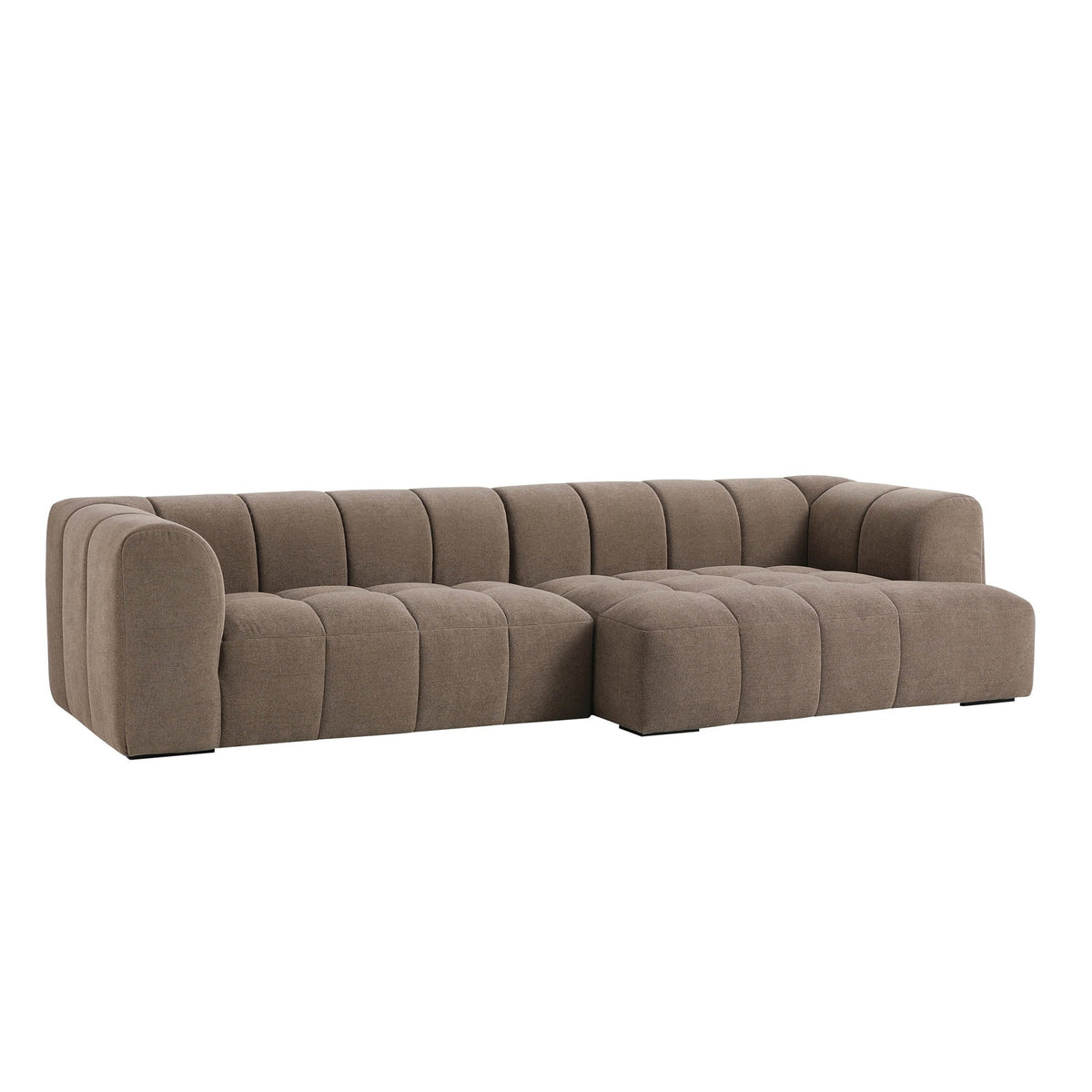 Manhattan Right Hand Chaise - Chenille Mushroom - DUSK
