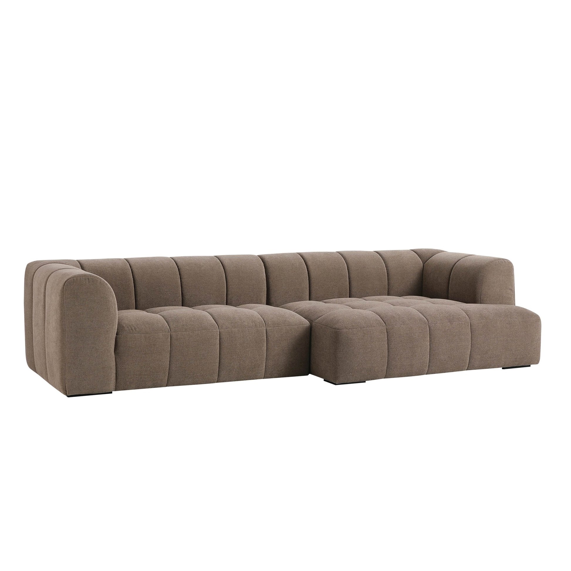 Manhattan Right Hand Chaise - Chenille Mushroom - DUSK
