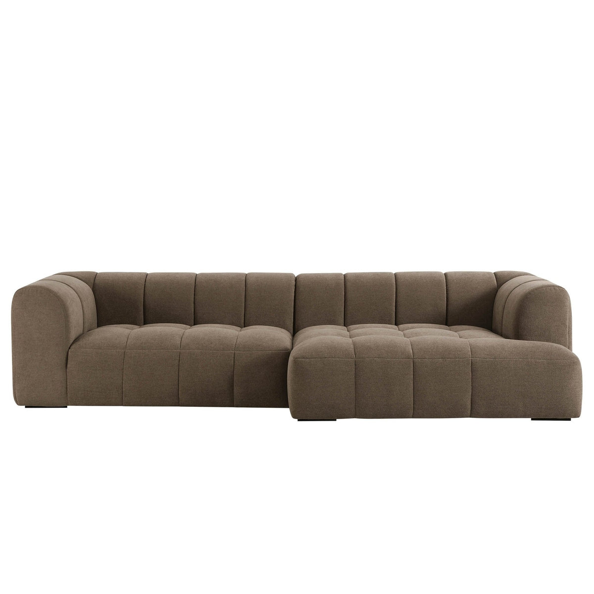 Manhattan Right Hand Chaise Sofa - Chenille Mushroom - DUSK