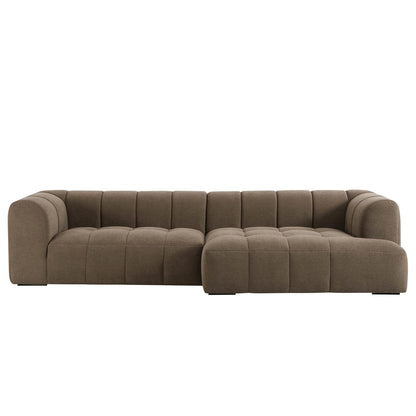Manhattan Right Hand Chaise Sofa - Chenille Mushroom - DUSK