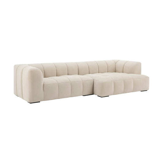 Manhattan Right Hand Large Chaise Sofa - Stone - DUSK