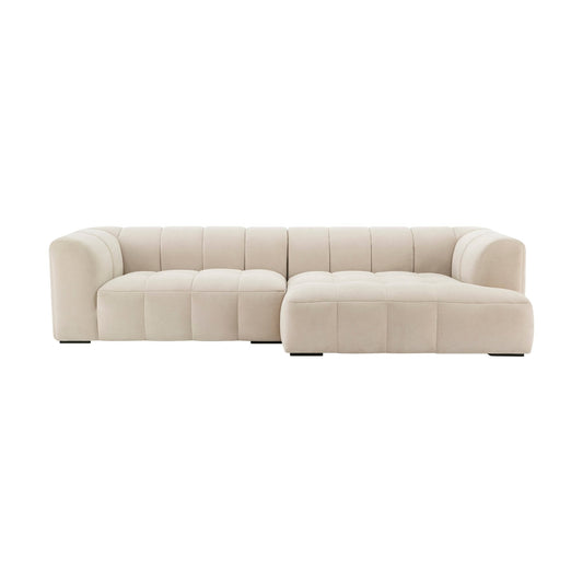 Manhattan Right Hand Large Chaise Sofa - Stone - DUSK