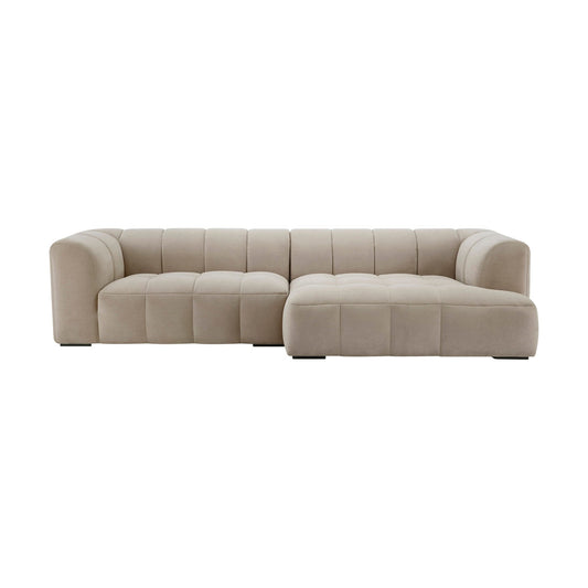 Manhattan Right Hand Large Chaise Sofa - Stone - DUSK