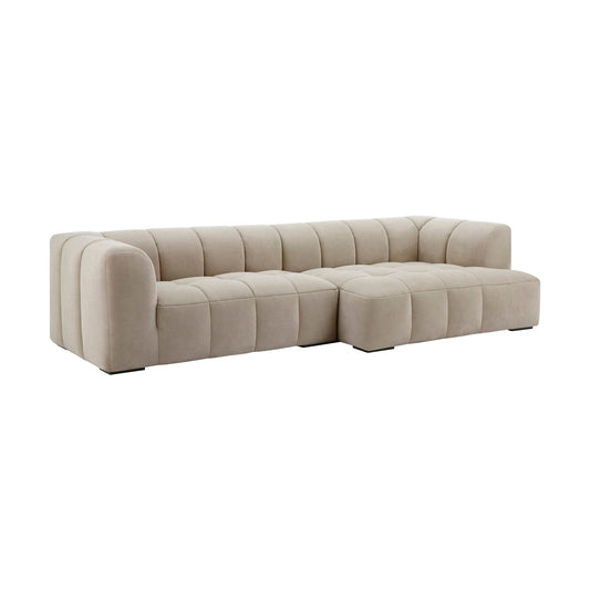 Manhattan Right Hand Large Chaise Sofa - Stone - DUSK