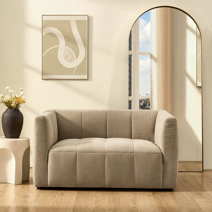 Manhattan Slim Arm Compact 2 Seater Sofa - Chenille Oatmeal - DUSK