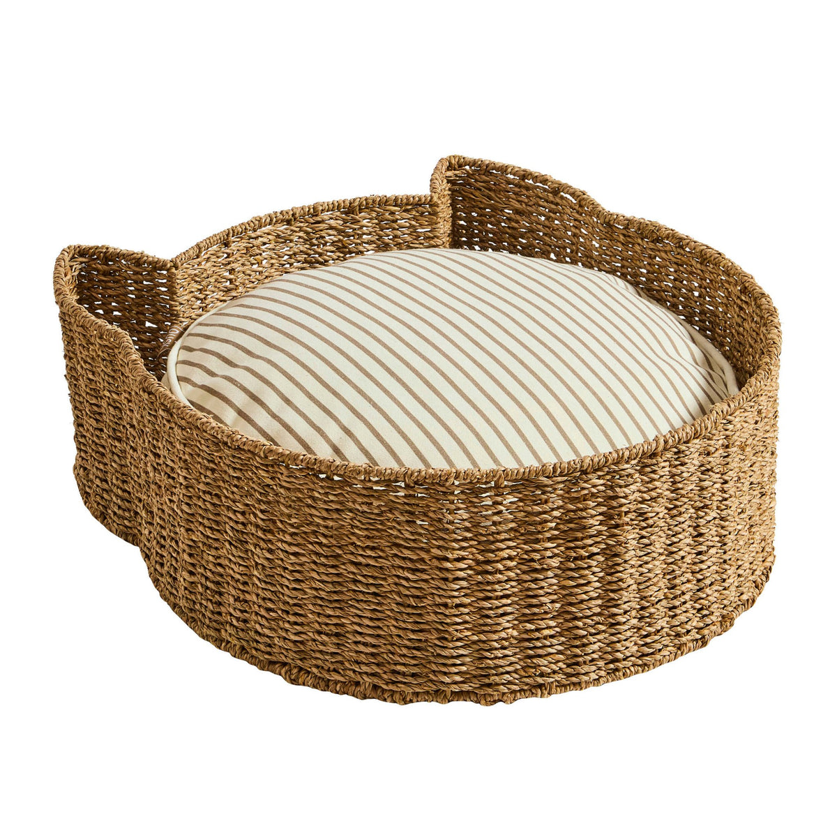Maple Cat Shaped Seagrass Multi-use Storage Basket/ Bed - Natural - DUSK