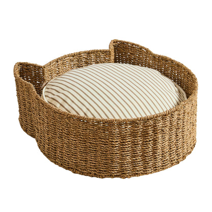 Maple Cat Shaped Seagrass Multi-use Storage Basket/ Bed - Natural - DUSK