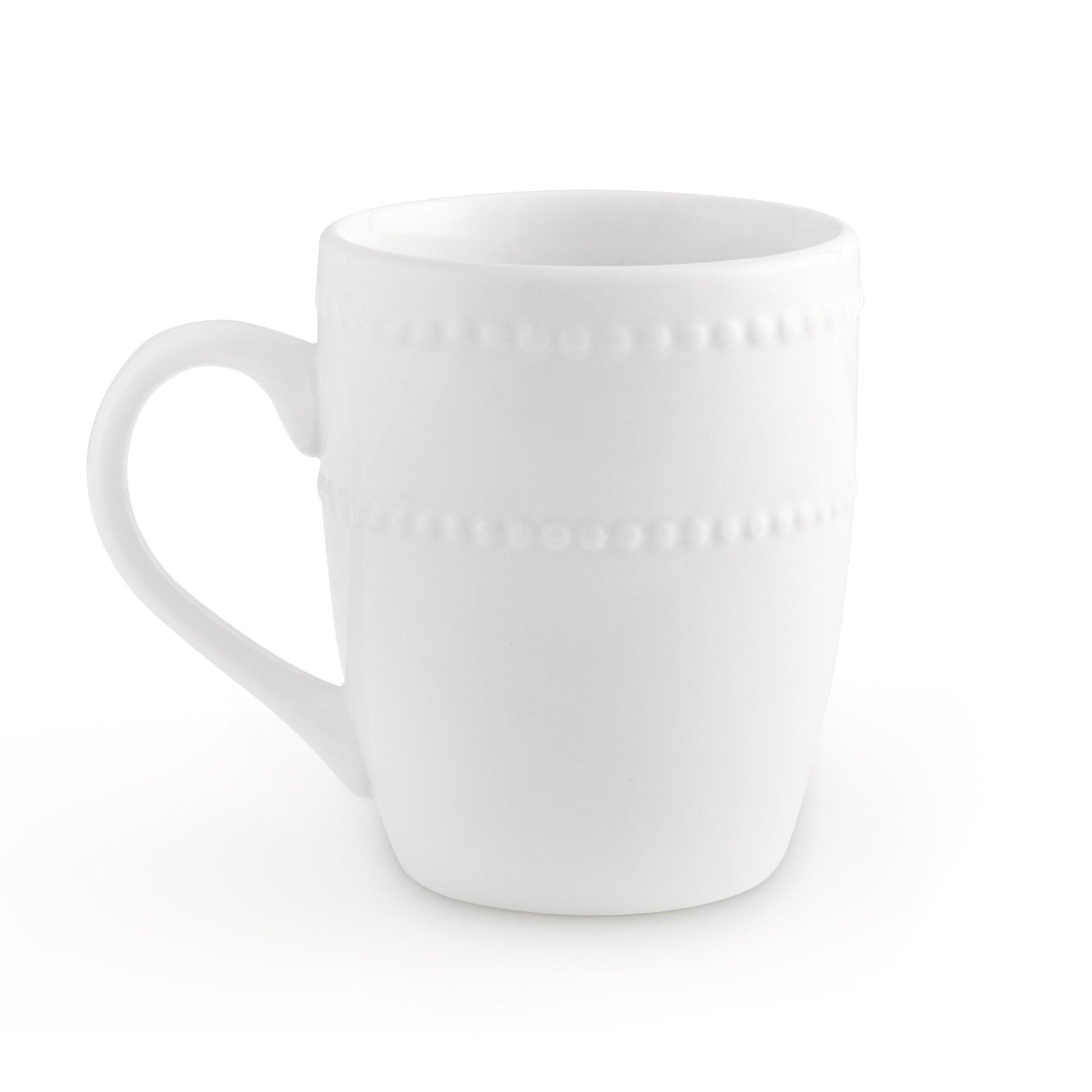 Margalo Beaded Set of 2 Mugs - White - DUSK