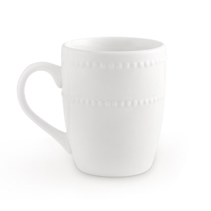 Margalo Beaded Set of 2 Mugs - White - DUSK