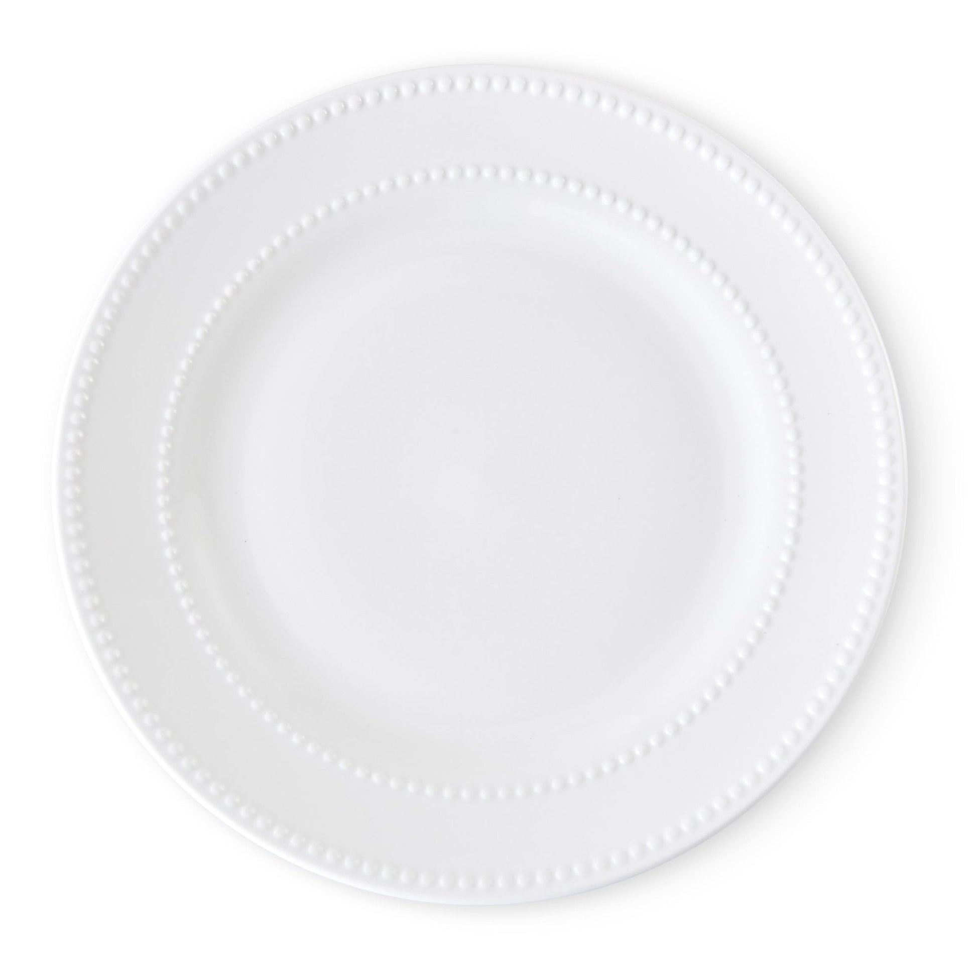 Margalo Beaded Set of 4 Dinner Plates - White - DUSK