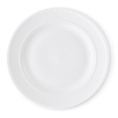 Margalo Beaded Set of 4 Dinner Plates - White - DUSK