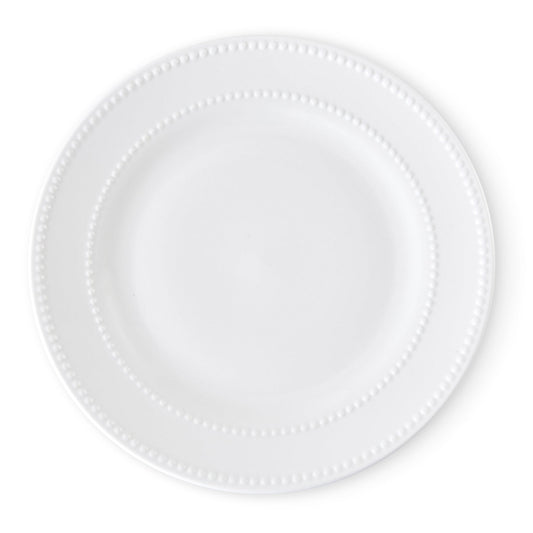 Margalo Beaded Set of 4 Dinner Plates - White - DUSK