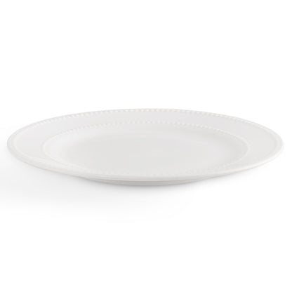 Margalo Beaded Set of 4 Dinner Plates - White - DUSK