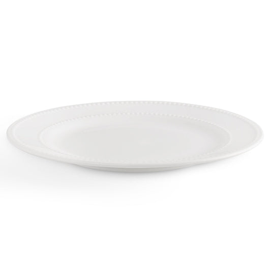 Margalo Beaded Set of 4 Dinner Plates - White - DUSK