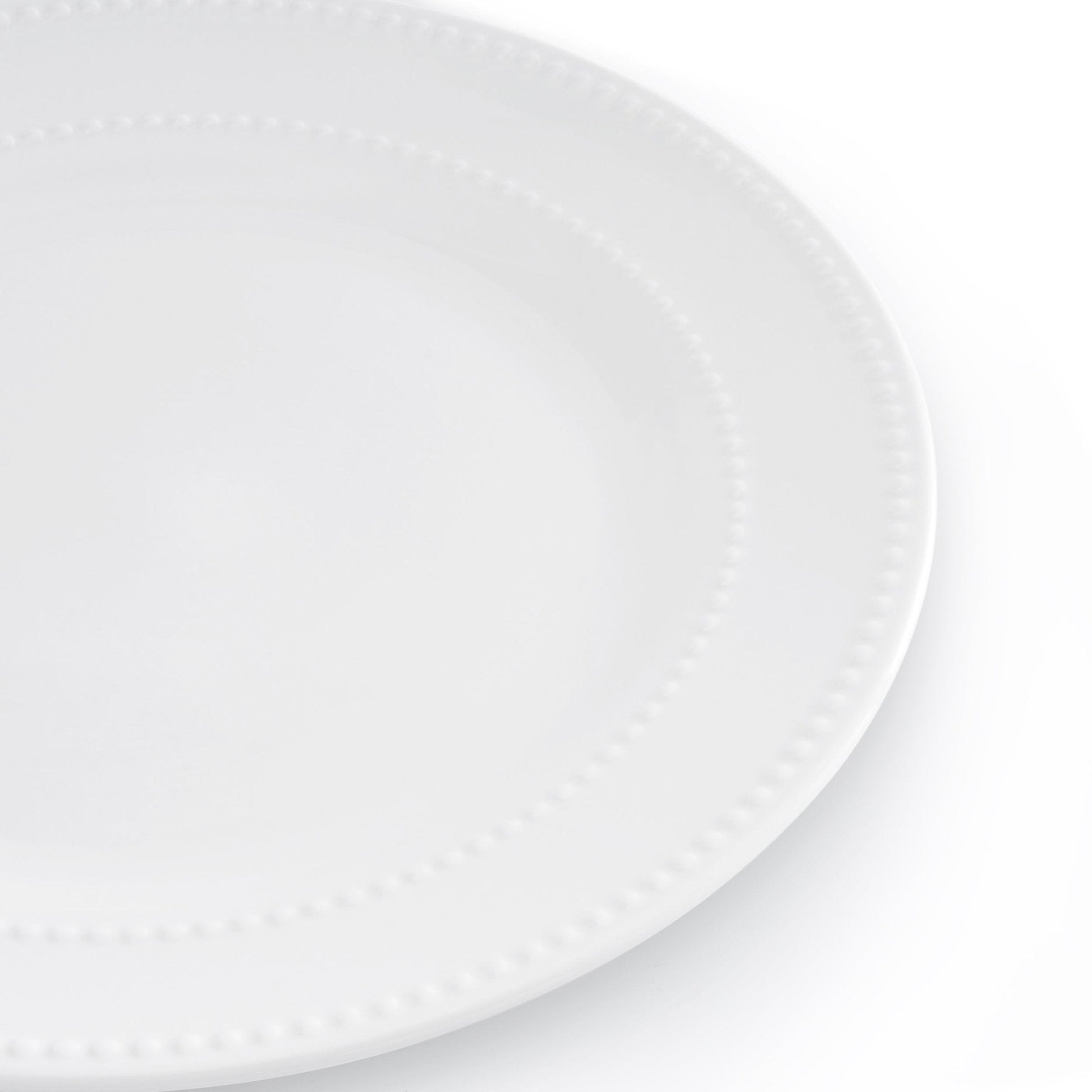 Margalo Beaded Set of 4 Dinner Plates - White - DUSK