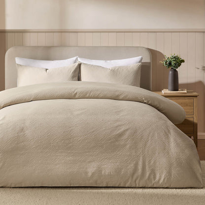 Margot 200 Thread Count Duvet Cover & Pillowcase Set - Natural - DUSK