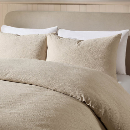 Margot 200 Thread Count Duvet Cover & Pillowcase Set - Natural - DUSK
