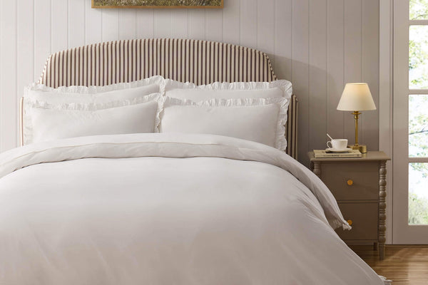Marion 200 Thread Count Ruffle Edge Duvet Cover - Ecru - DUSK