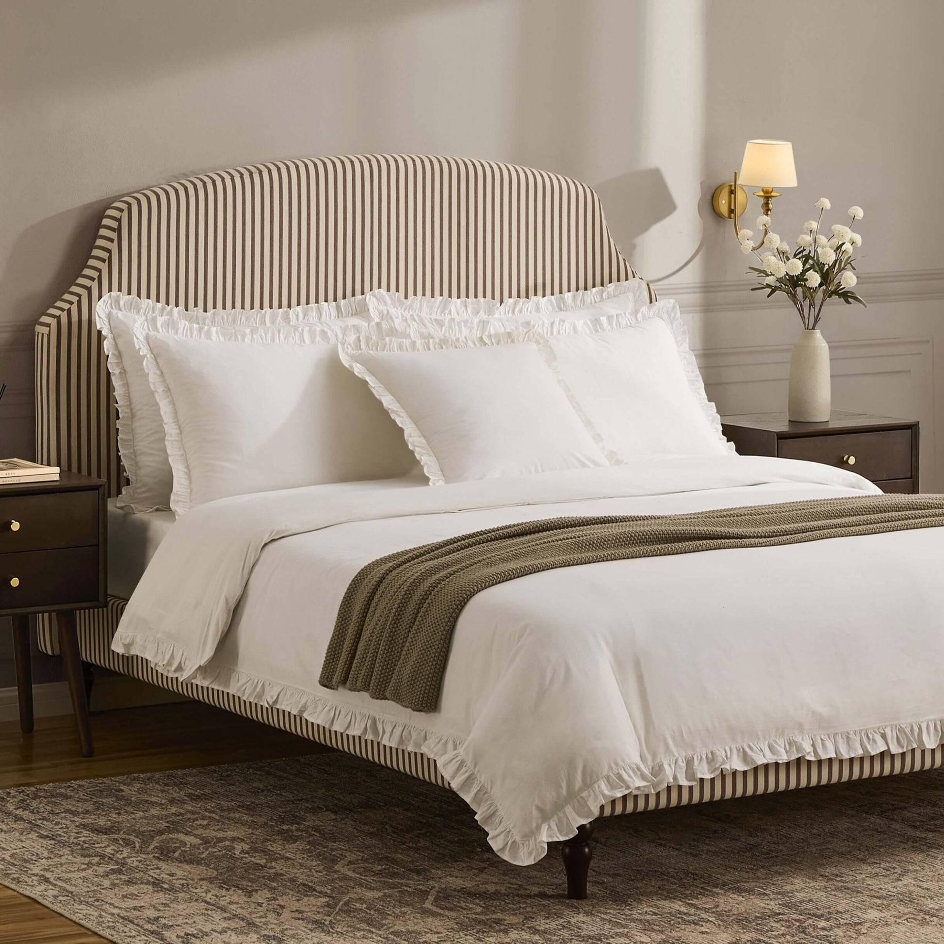 Marion 200 Thread Count Ruffle Edge Duvet Cover - Ecru - DUSK