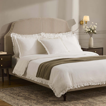 Marion 200 Thread Count Ruffle Edge Duvet Cover - Ecru - DUSK
