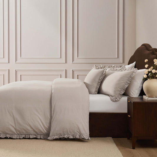 Marion 200 Thread Count Ruffle Edge Duvet Cover - Sand - DUSK