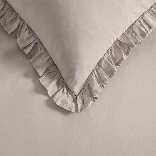 Marion 200 Thread Count Ruffle Edge Duvet Cover - Sand - DUSK
