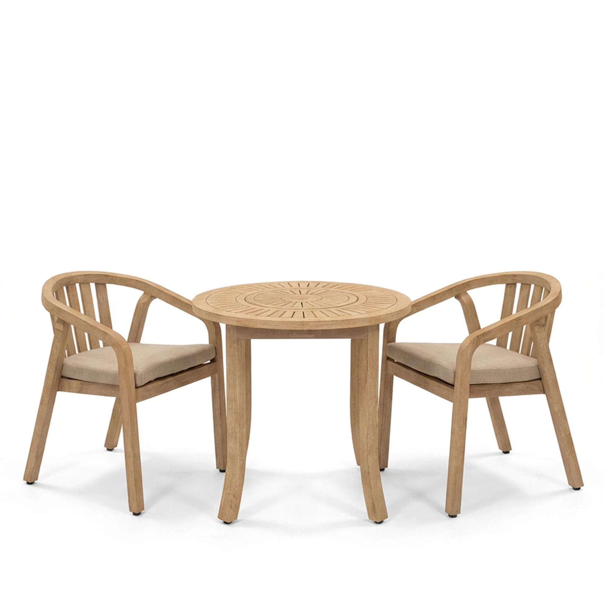 Maris Outdoor 2 Seater Round Bistro Dining Table - Natural - DUSK