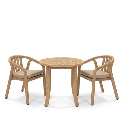 Maris Outdoor 2 Seater Round Bistro Dining Table - Natural - DUSK