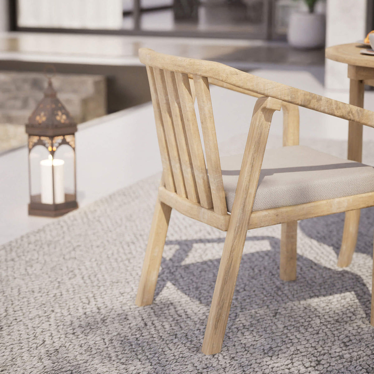 Maris Outdoor 2 Seater Round Bistro Dining Table - Natural - DUSK