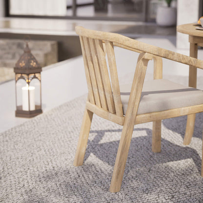 Maris Outdoor 2 Seater Round Bistro Dining Table - Natural - DUSK