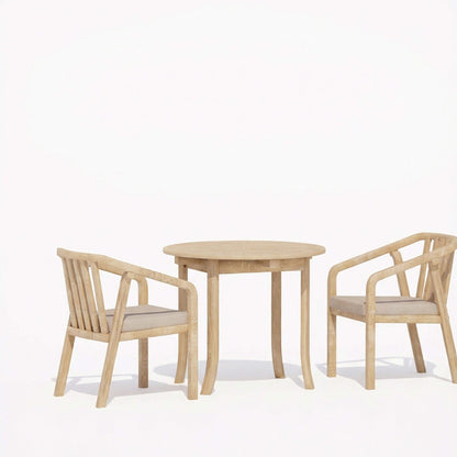 Maris Outdoor 2 Seater Round Bistro Dining Table - Natural - DUSK