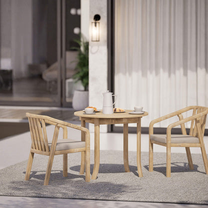 Maris Outdoor 2 Seater Round Bistro Dining Table - Natural - DUSK