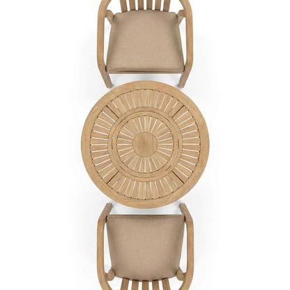Maris Outdoor 2 Seater Round Bistro Dining Table - Natural - DUSK