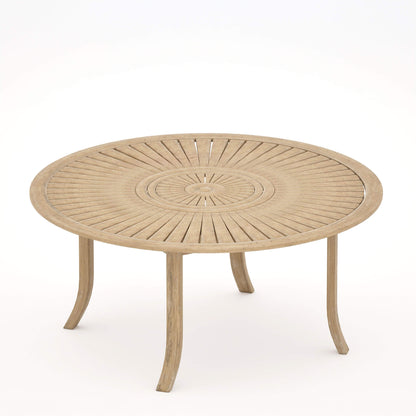 Maris Outdoor 4 Seater Round Dining Table Set - Natural - DUSK