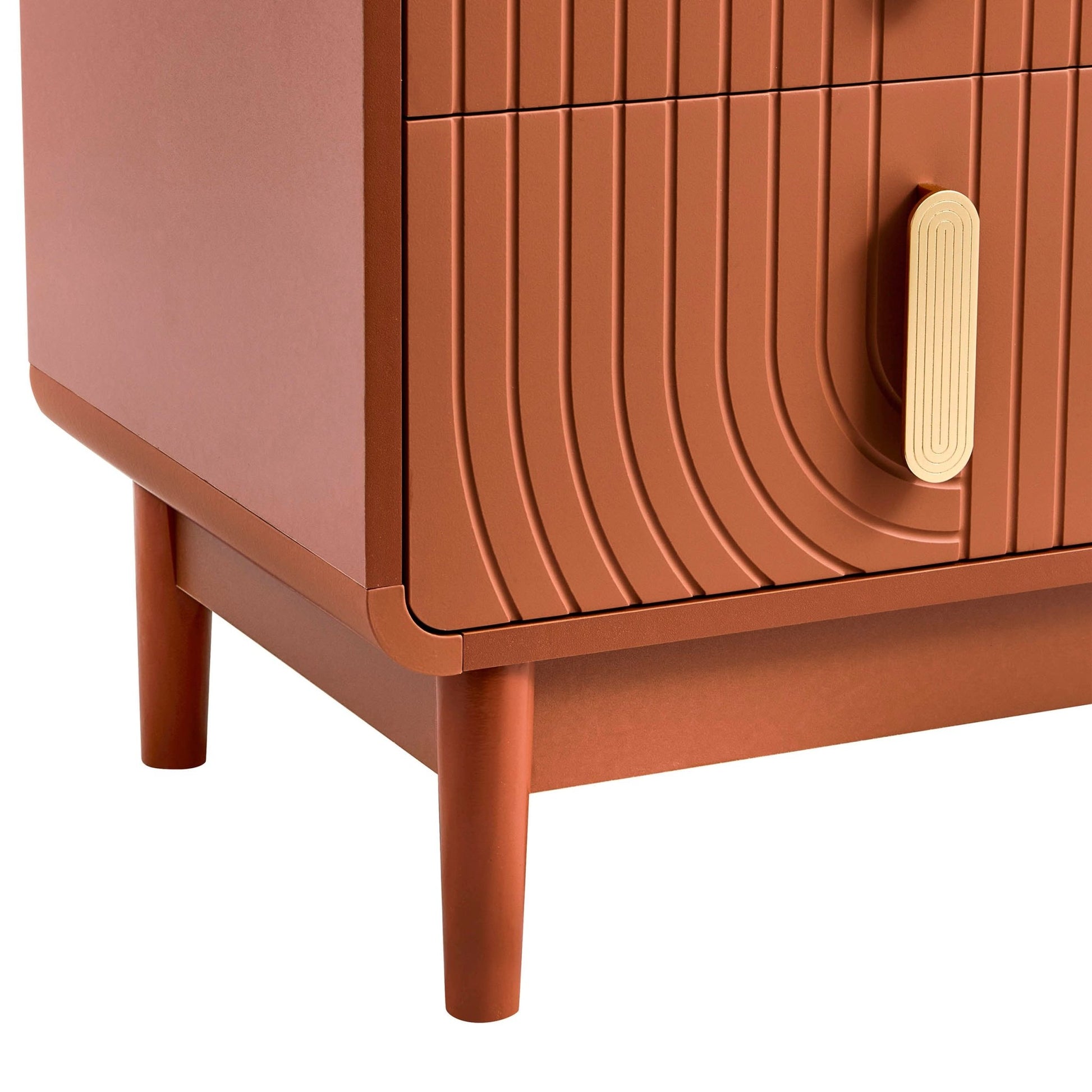 Marnie 2 Drawer Bedside Table - Burnt Orange - DUSK