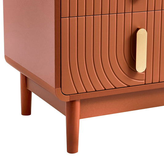 Marnie 2 Drawer Bedside Table - Burnt Orange - DUSK