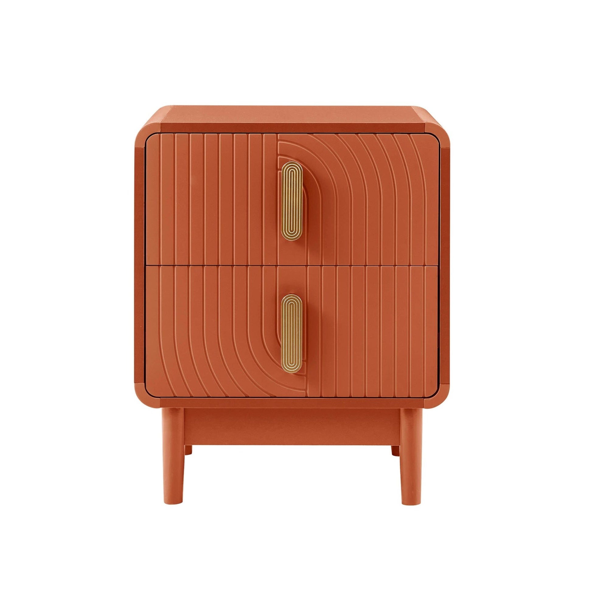 Marnie 2 Drawer Bedside Table - Burnt Orange - DUSK