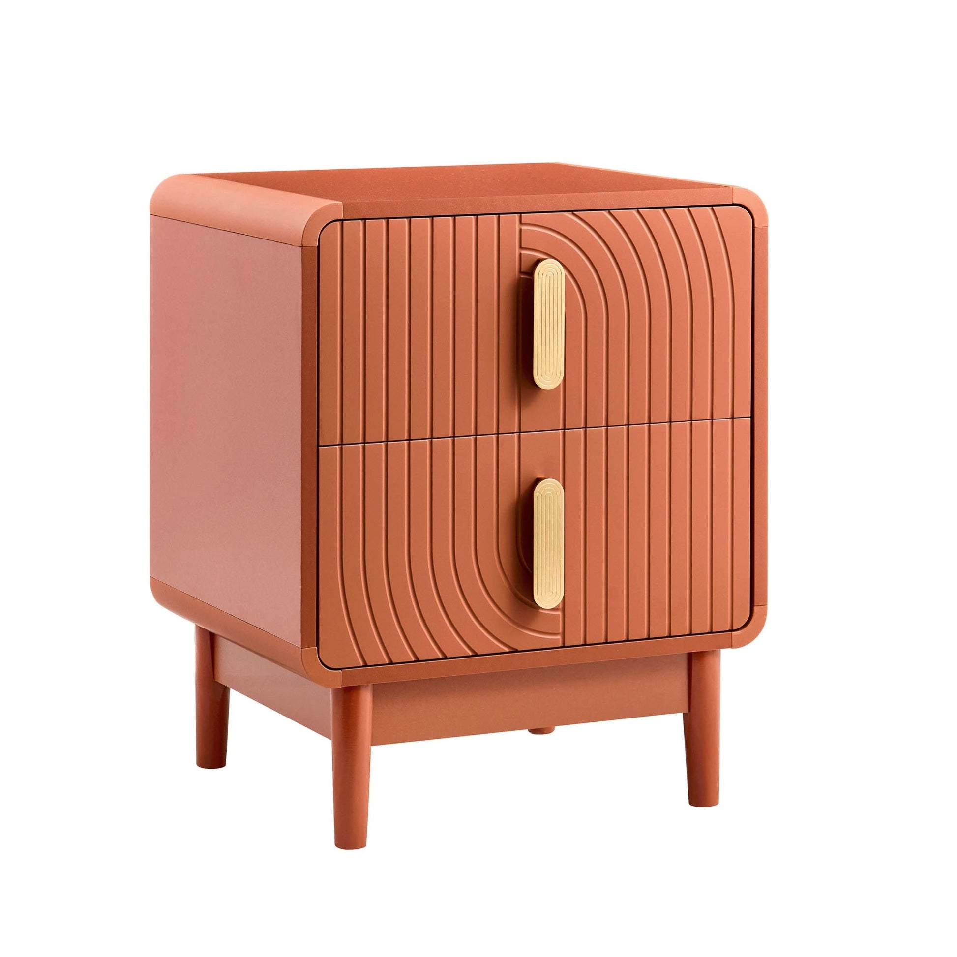Marnie 2 Drawer Bedside Table - Burnt Orange - DUSK