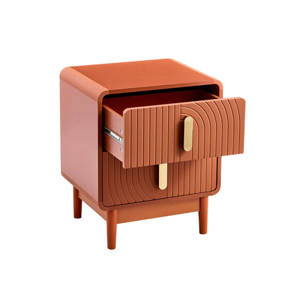 Marnie 2 Drawer Bedside Table - Burnt Orange - DUSK