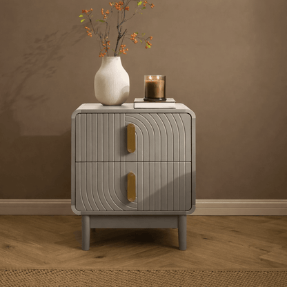 Marnie 2 Drawer Bedside Table - Taupe - DUSK