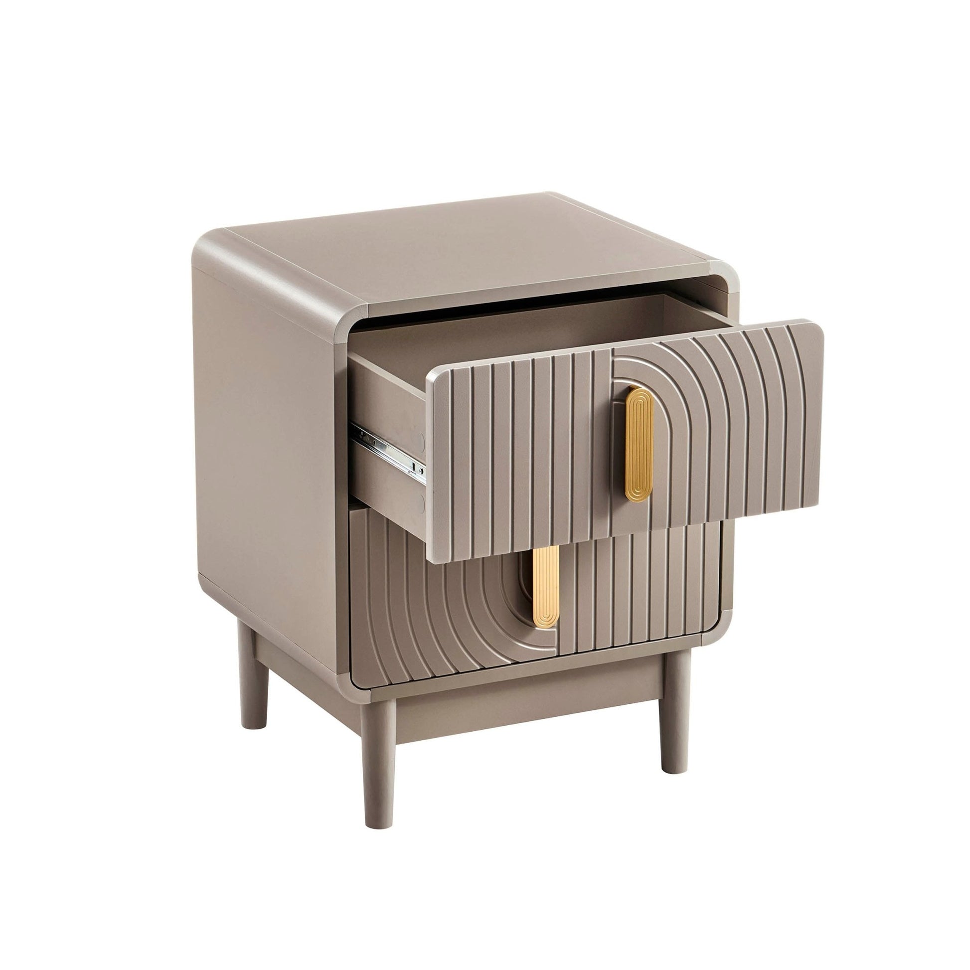 Marnie 2 Drawer Bedside Table - Taupe - DUSK